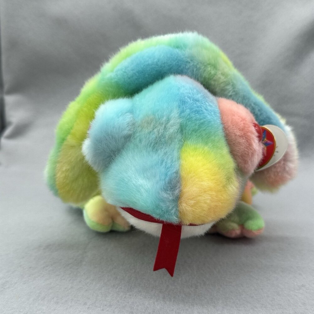 Vtg TY Beanie Buddies Rainbow Chameleon Pastel Tie Dye 1999 Plush Stuffed 14" - Picture 14 of 15